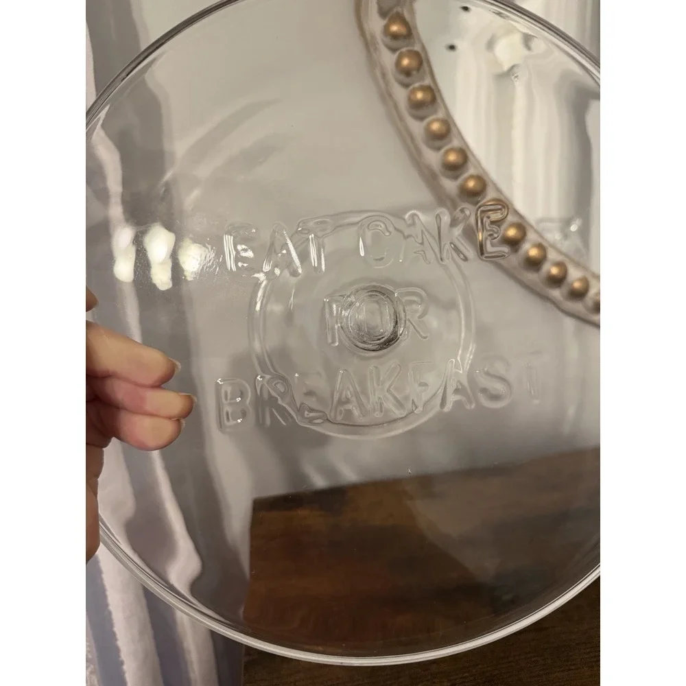 Kate Spade Lenox‎ Eat Cake For Breakfast Glass Cake Stand Pedestal 12